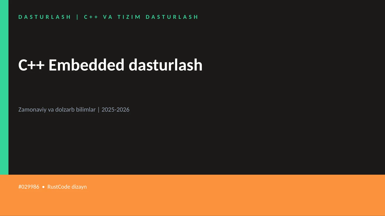 C++ VA TIZIM DASTURLASH
