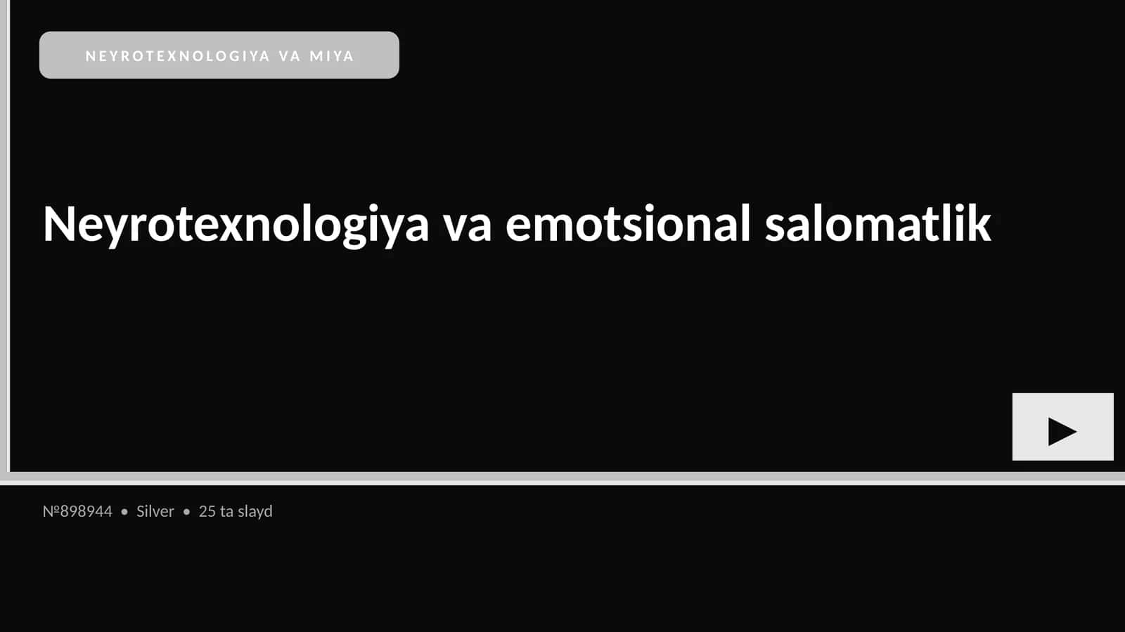 NEYROTEXNOLOGIYA VA MIYA