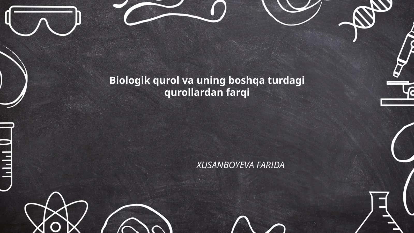 Biologik qurole va uning boshqa turdagi qurollardan farqi