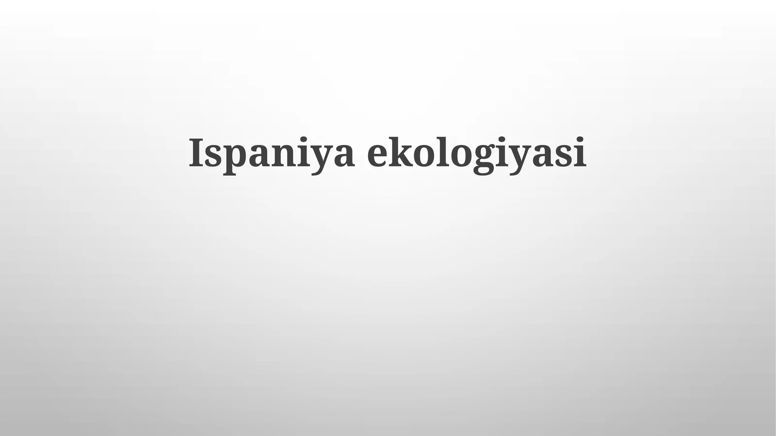 Ispaniya ekologiyasi