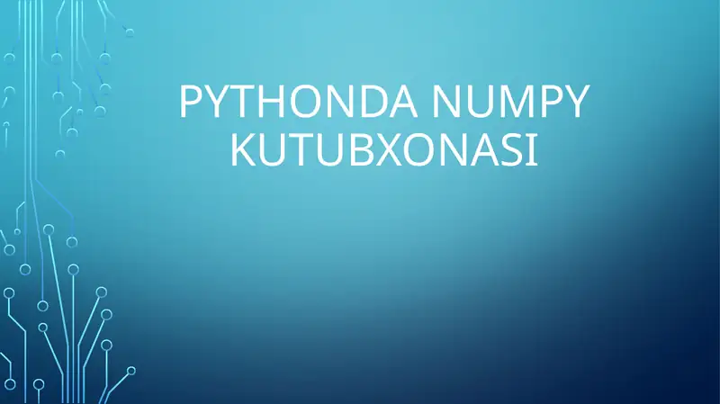 Pythonda NumPy kutubxonasi
