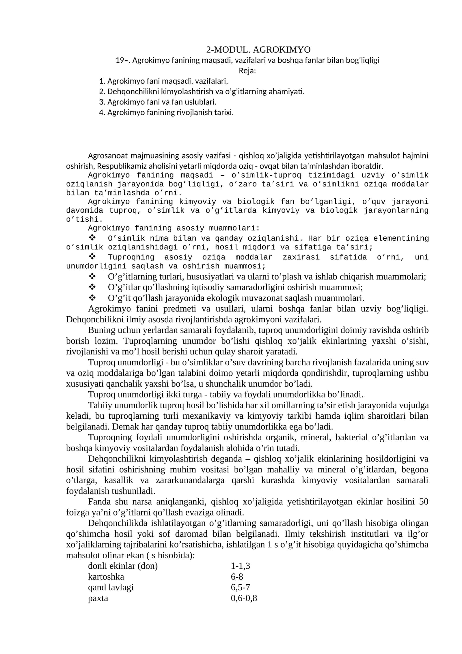 2-MODUL. AGROKIMYO