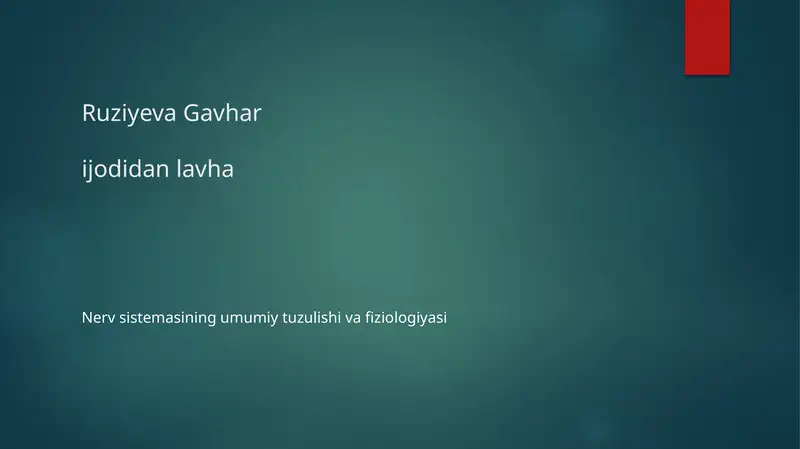 Ruziyeva Gavharijodidan lavha