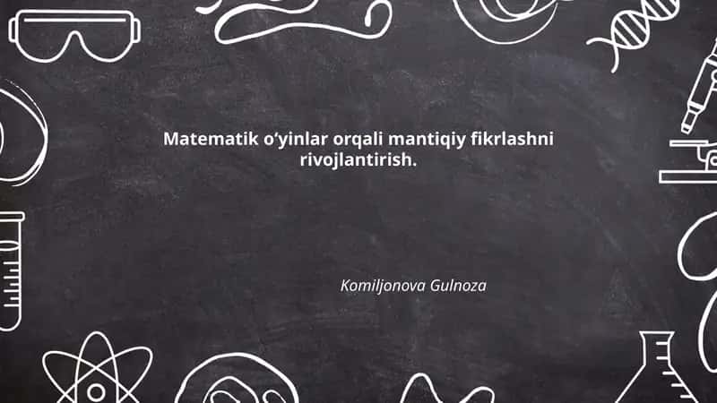Matematik oʻyinlar yordamida son tushunchasini shakllantirish