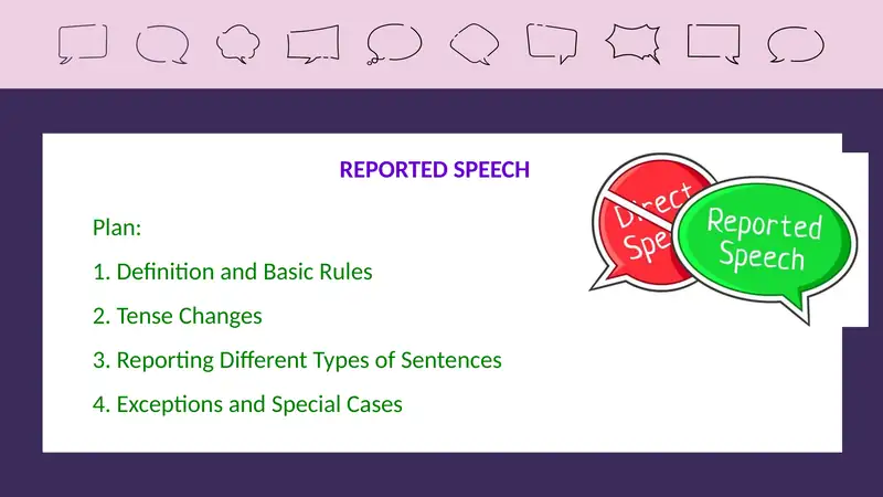 REPORTED SPEECH