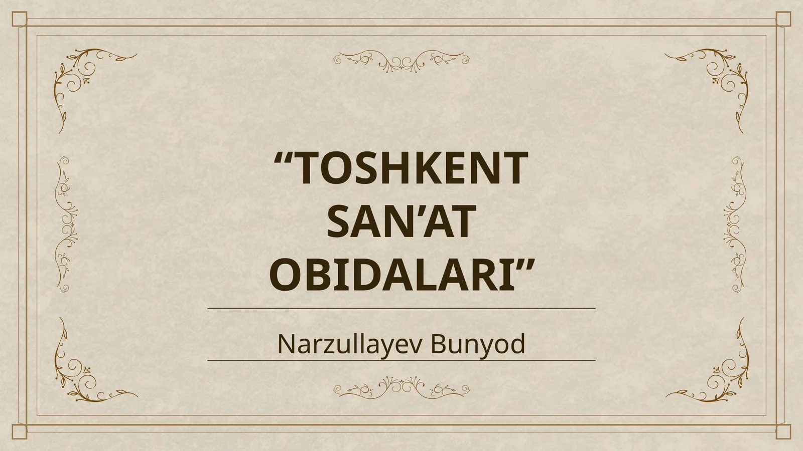 TOSHKENT SAN’AT OBIDALARI
