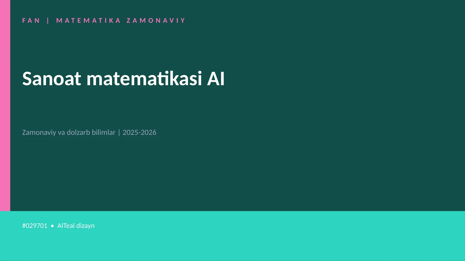 Sanoat matematikasi AI
