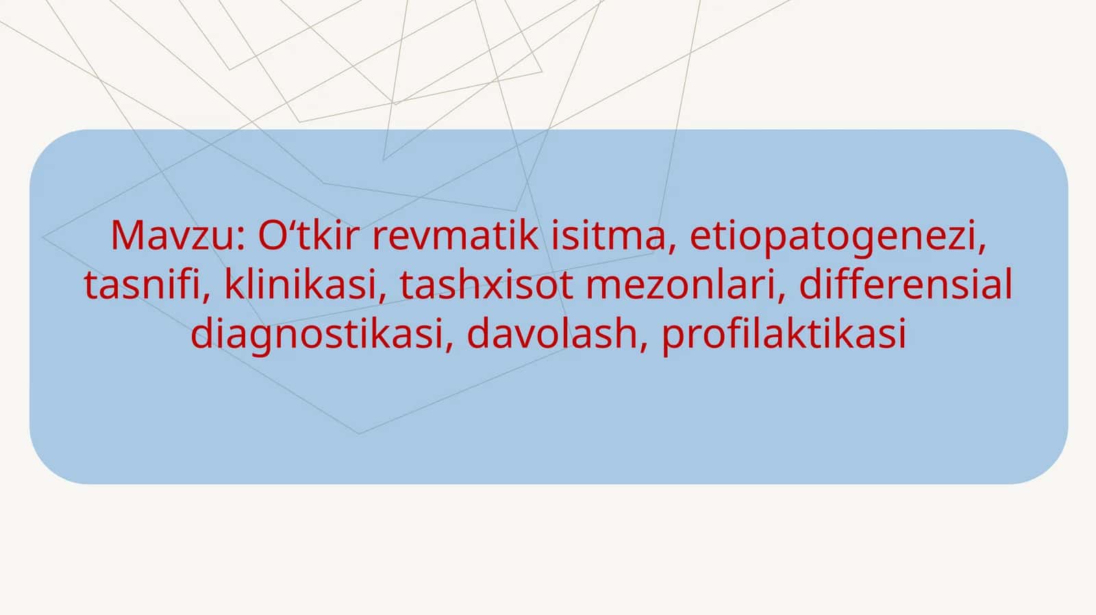 O‘tkir revmatik isitma