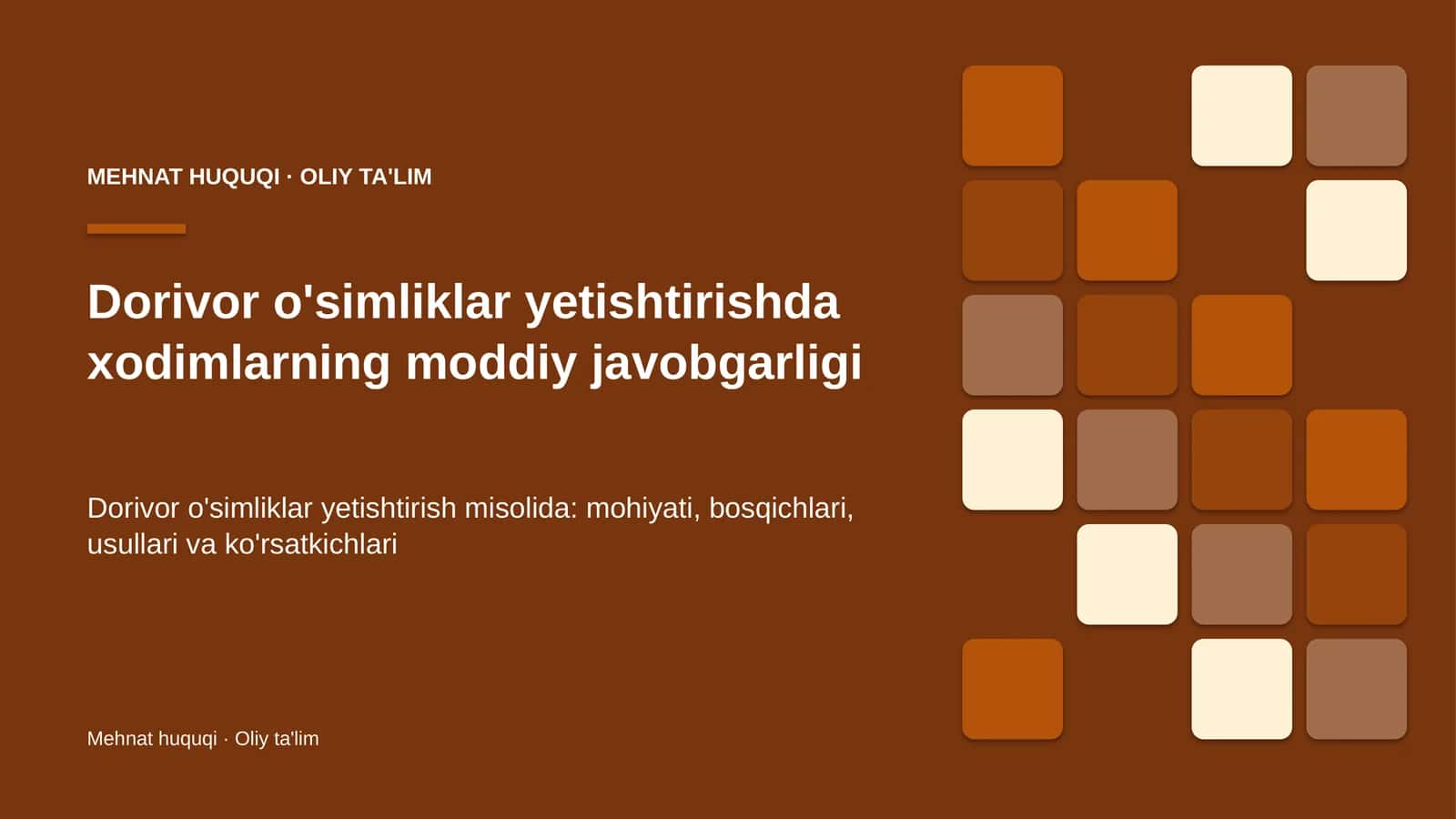 dorivor o'simliklar yetishtirishda xodimlarning moddiy javobgarligi 3944