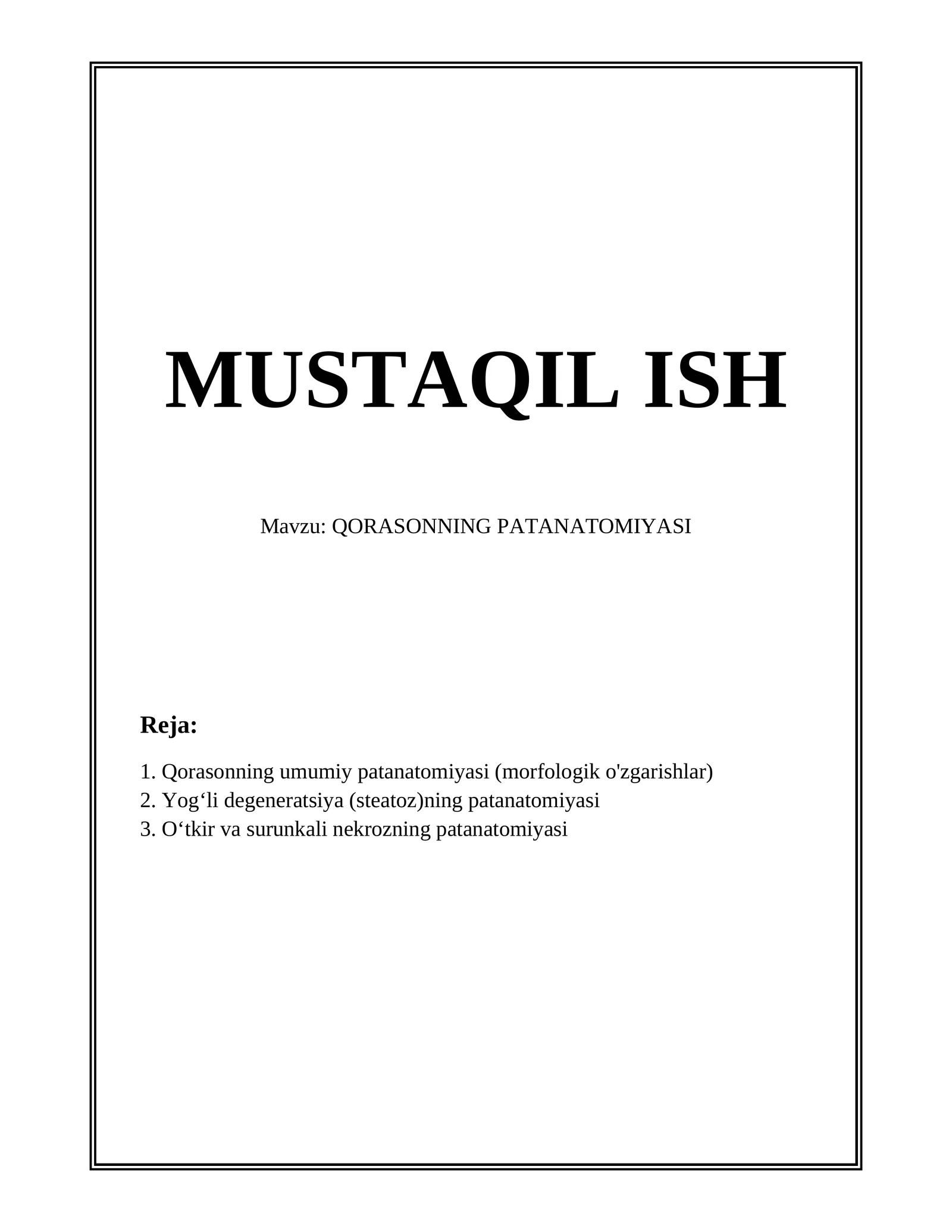 QORASONNING PATANATOMIYASI