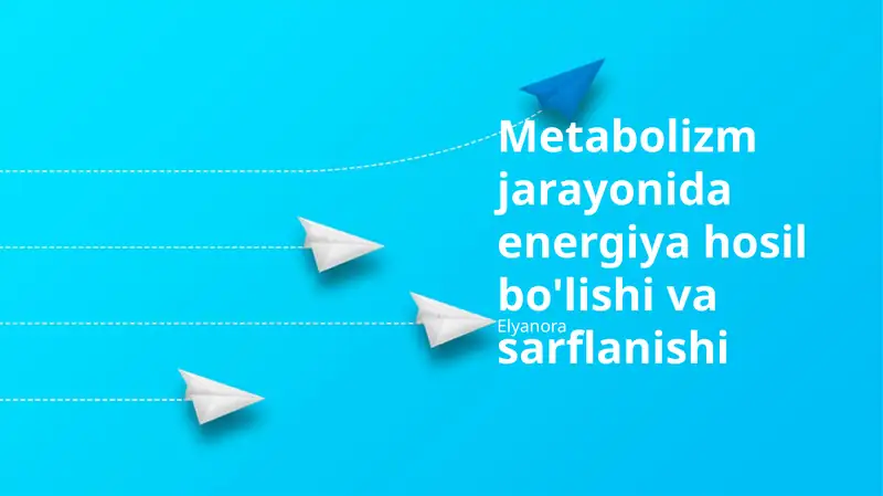 Metabolizm jarayonida energiya hosil bo'lishi va sarflanishi