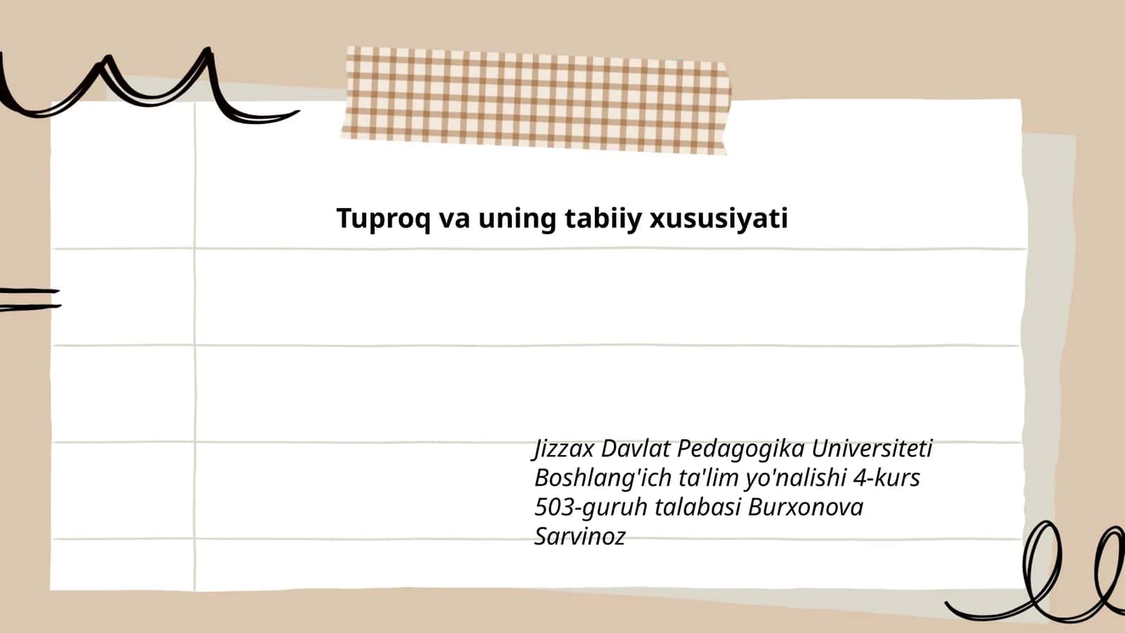 Tuproq va uning tabiiy xususiyati