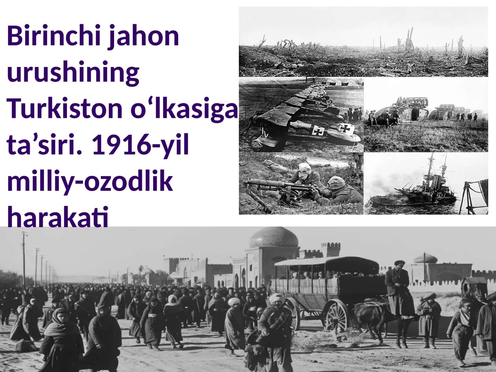 Birinchi jahon urushining Turkiston o‘lkasiga ta’siri. 1916-yil milliy-ozodlik harakati