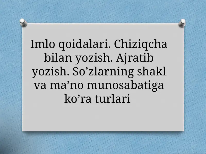 Imlo qoidalari