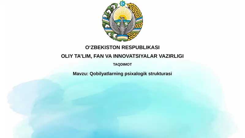 Qobilyatlarning psixalogik strukturasi