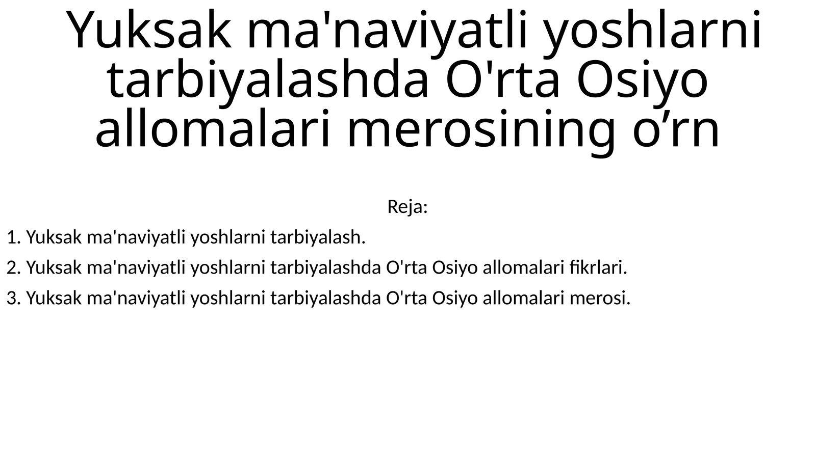 O'rta Osiyo allomalari merosi