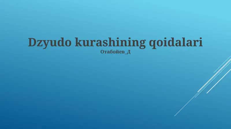 Dzyudo kurashining qoidalari