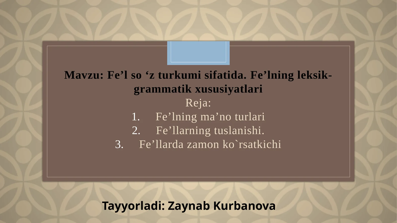 Fe’lning ma’no turlari