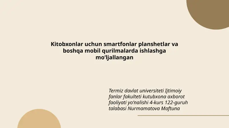 Kitobxonlar uchun smartfonlar planshetlar va boshqa mobil qurilmalarda ishlashga moʻljallangan
