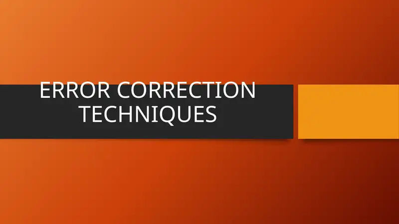 Error Correction Techniques