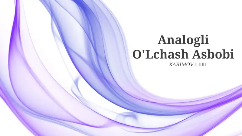 Analogli O'Lchash Asbobi