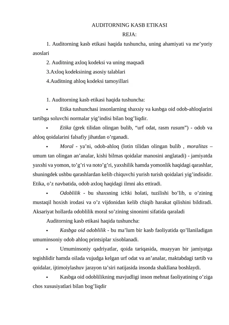 AUDITORNING KASB ETIKASI