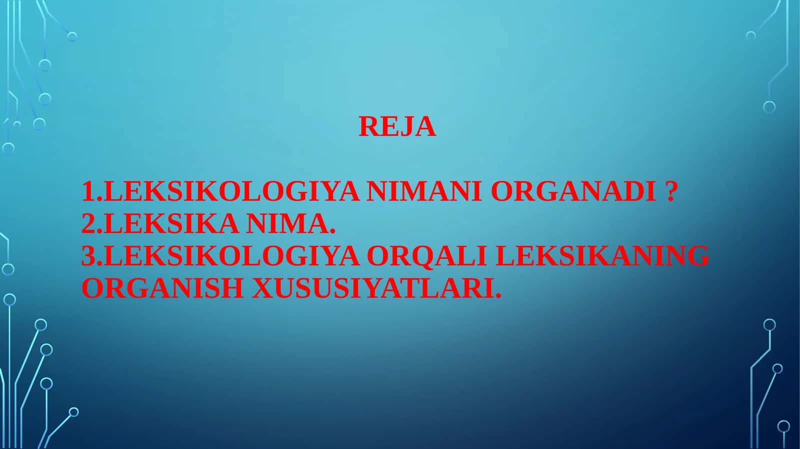 Leksikalogiya