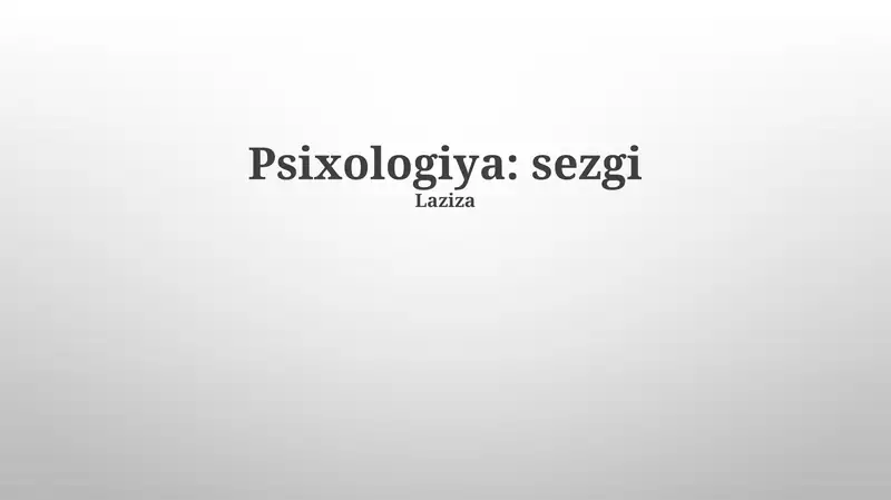Psixologiya: sezgi