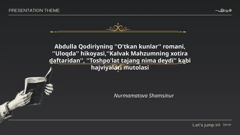 Abdulla Qodiriyning ''O'tkan kunlar'' romani