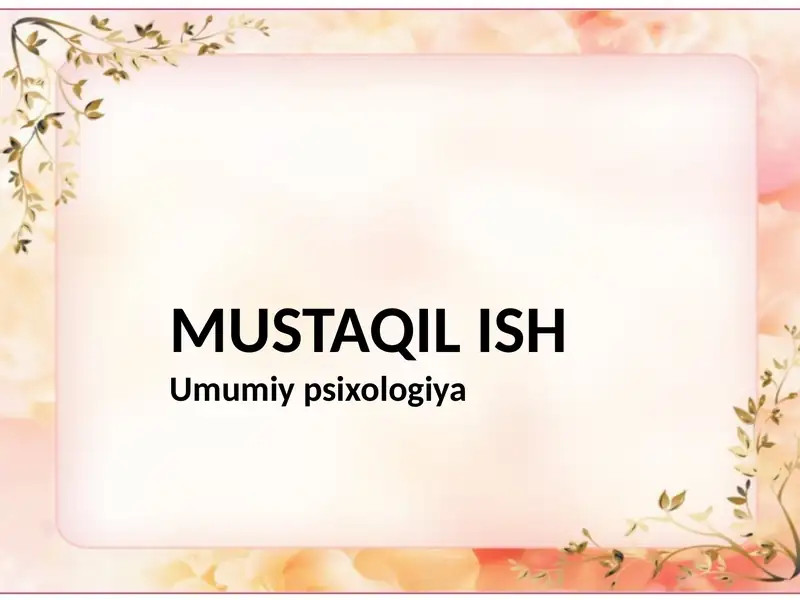 diqqat ko'lami, diqqat taqsimlanishi va shaxsdagi diqqatning rivojlanishi haqida ma'lumotlar.