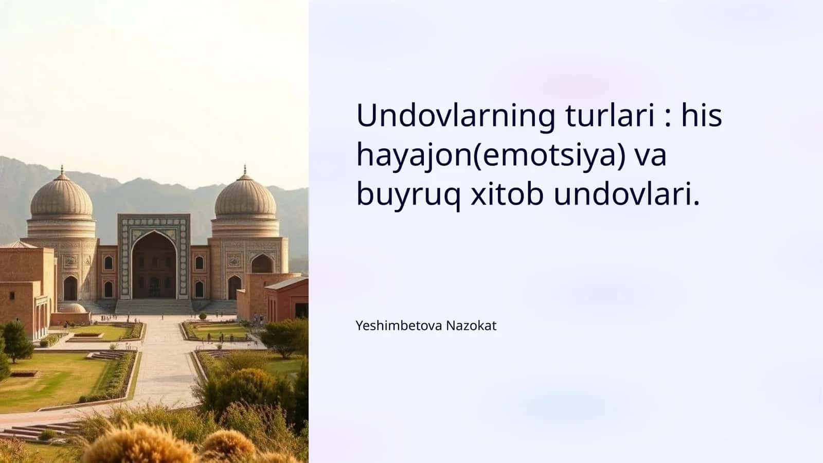 Undovlarning Turlari