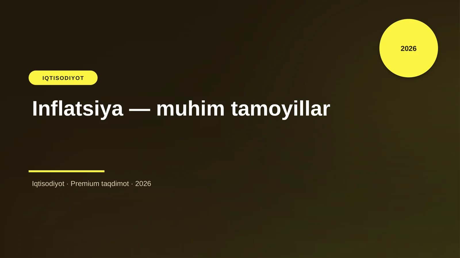 Inflatsiya — muhim tamoyillar