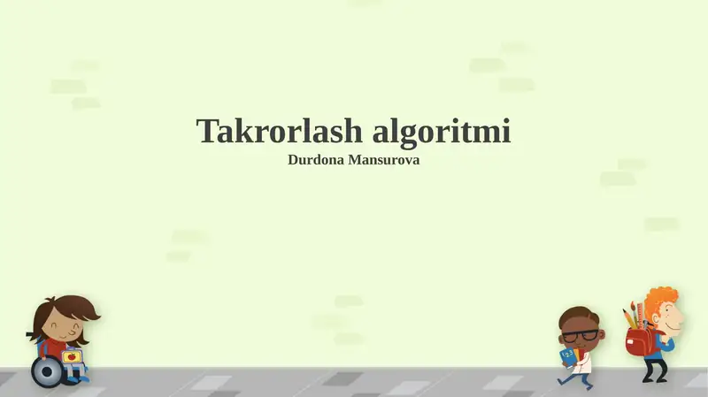 Takrorlash algoritmi