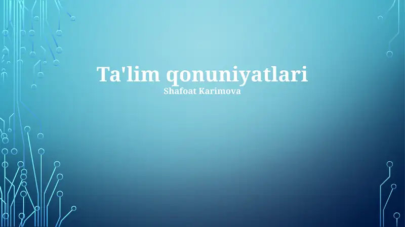 Ta'lim qonuniyatlari