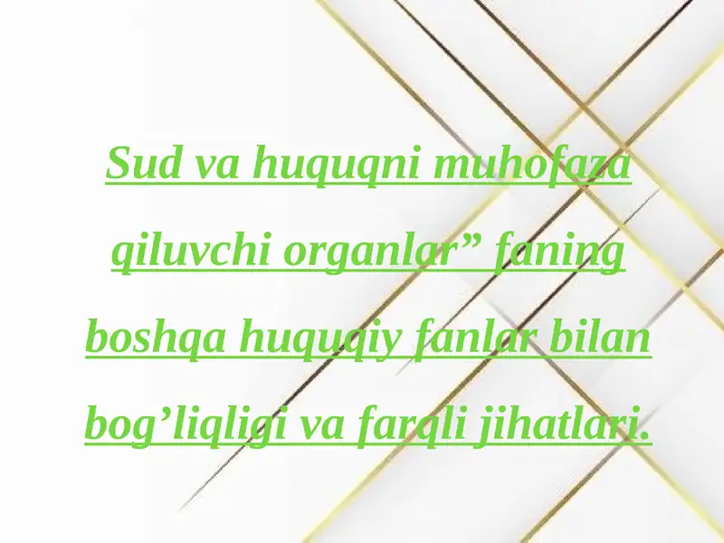 Sud va huquqni muhofaza qiluvchi organlar