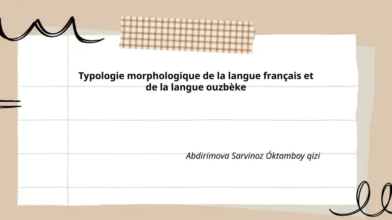 Typologie morphologique de la langue français et de la langue ouzbèke