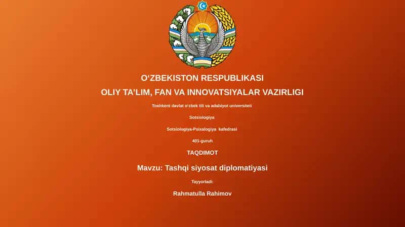 Tashqi siyosat diplomatiyasi