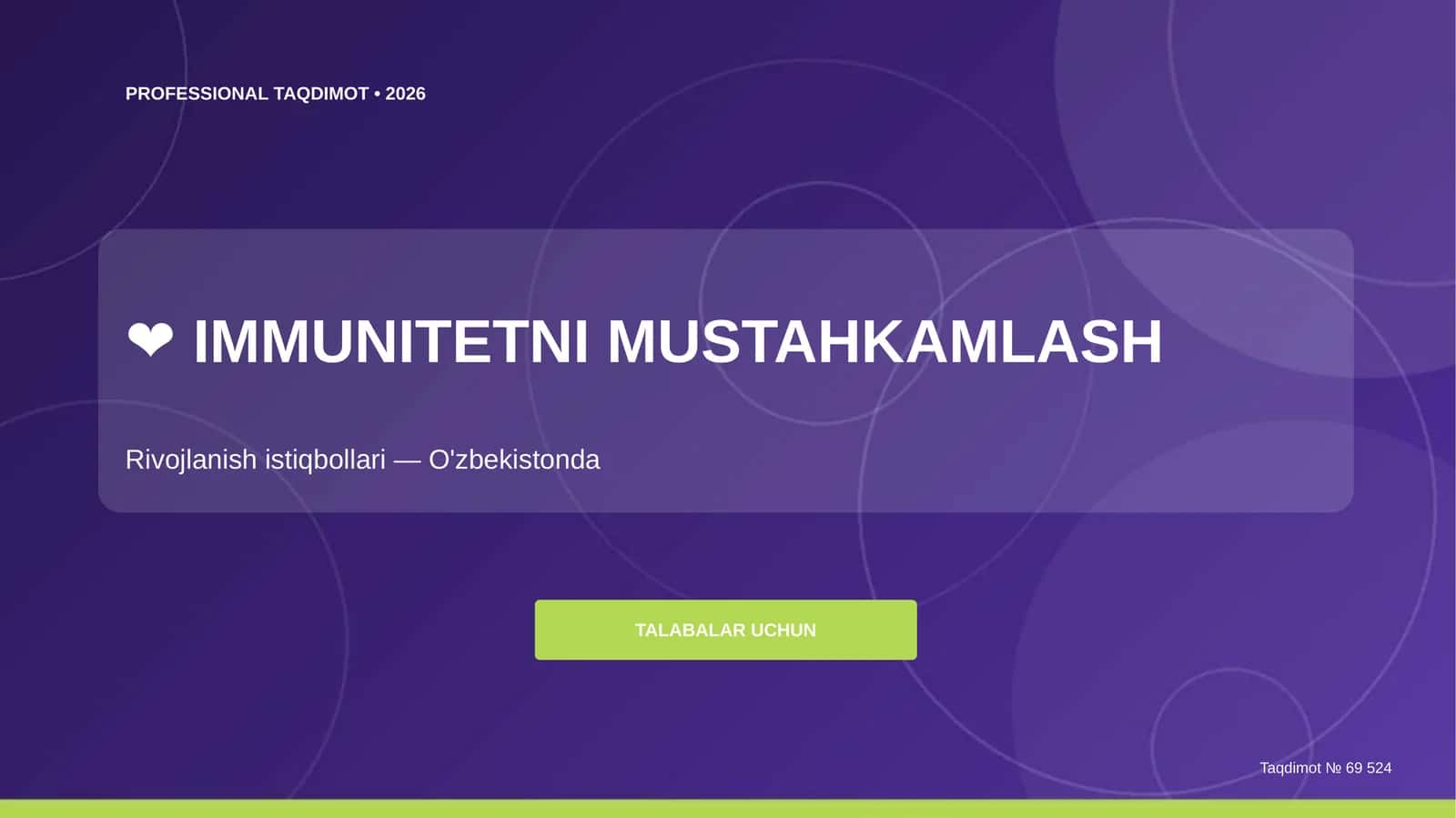 IMMUNITETNI MUSTAHKAMLASH