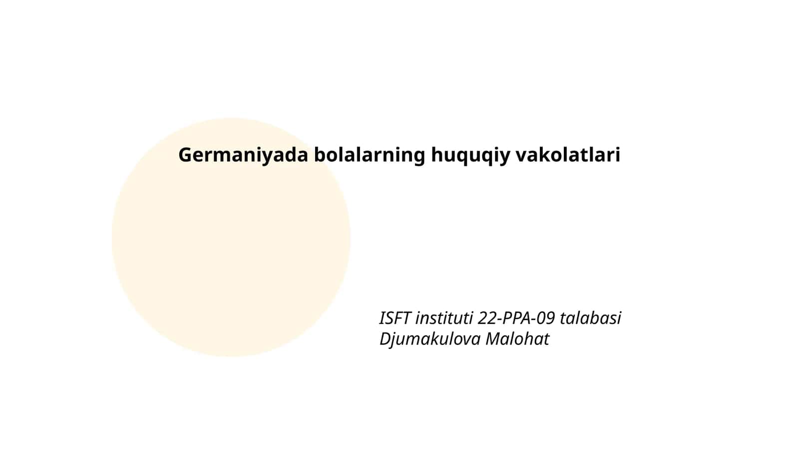 Germaniyada bolalarning huquqiy vakolatlari