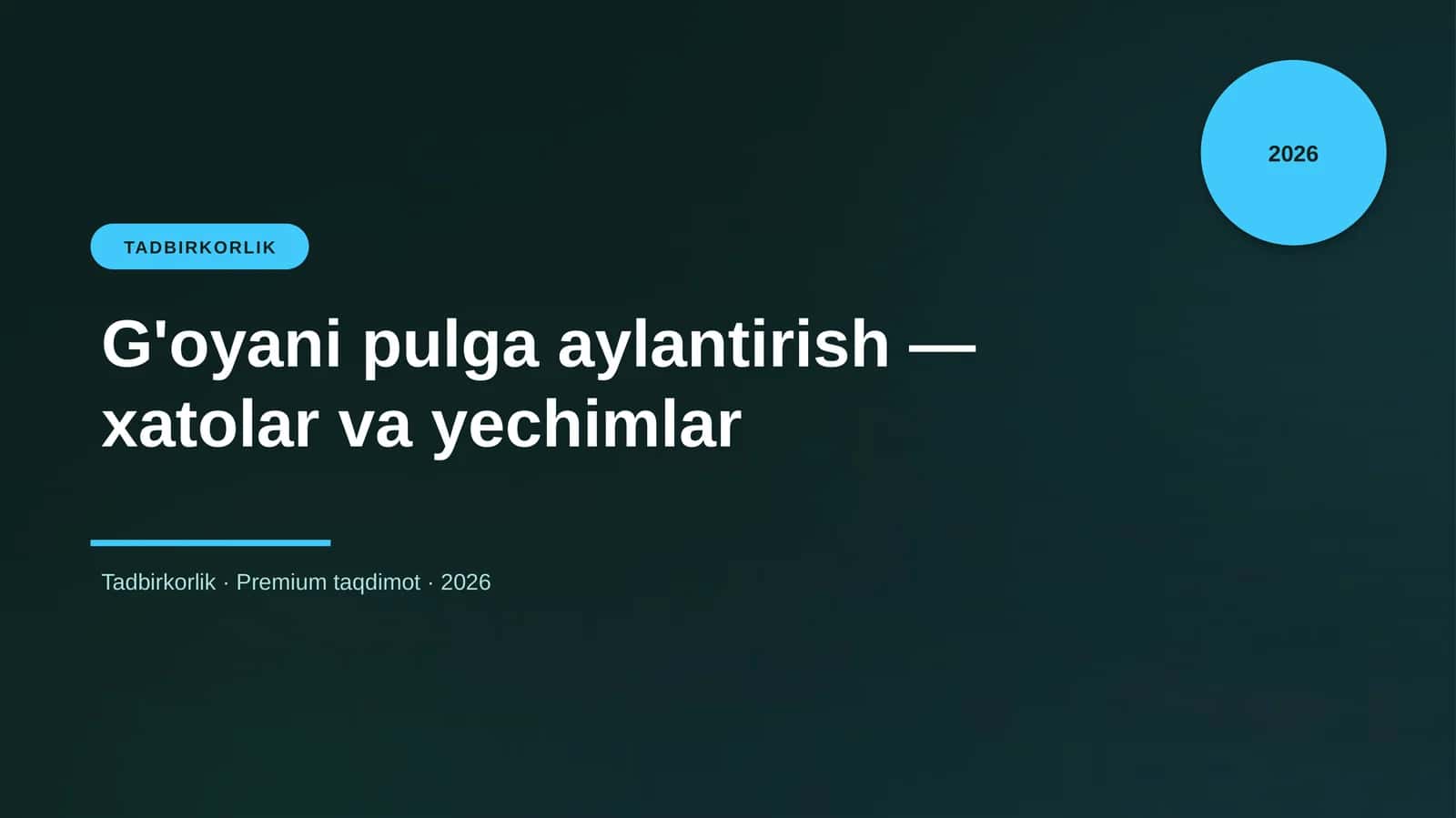 G'oyani pulga aylantirish — xatolar va yechimlar