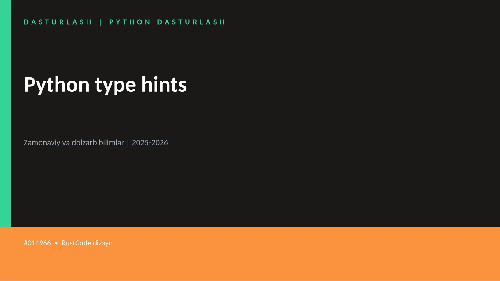 DASTURLASH | PYTHON DASTURLASH