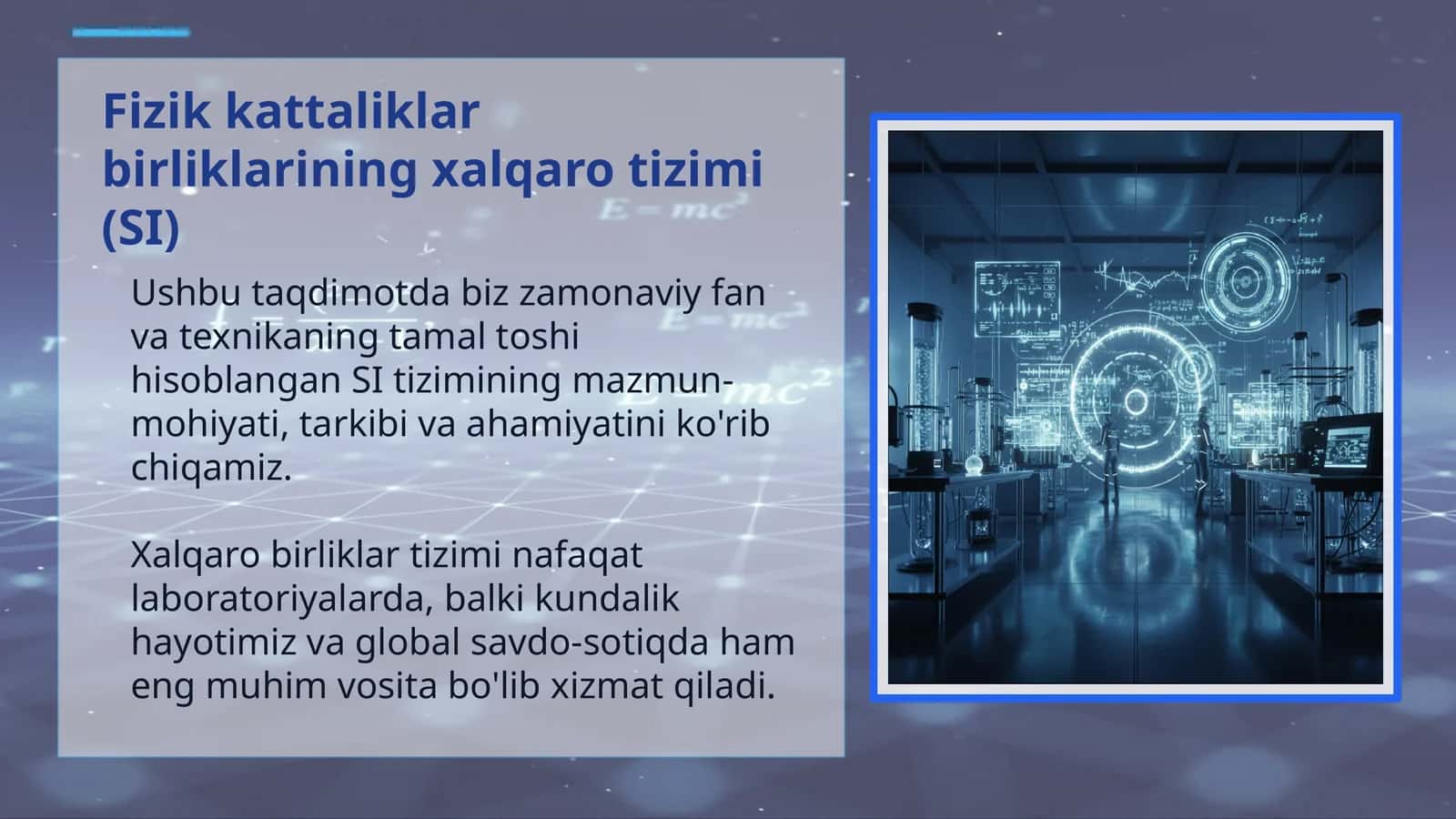 Fizik kattaliklar birliklarining xalqaro tizimi (SI)