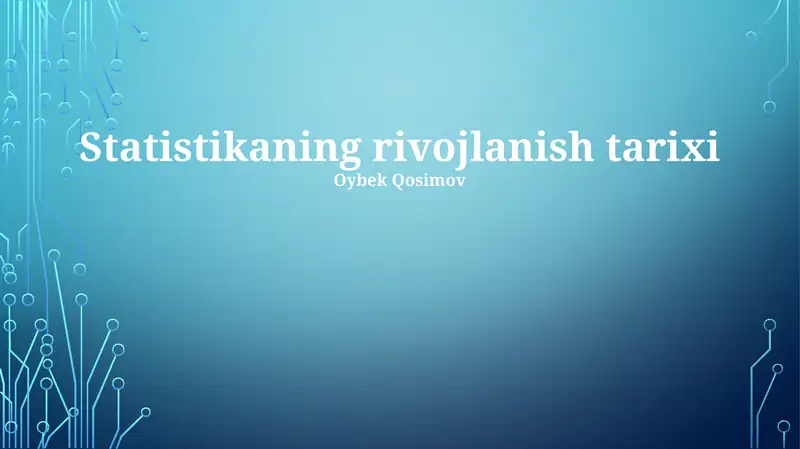 Statistikaning rivojlanish tarixi