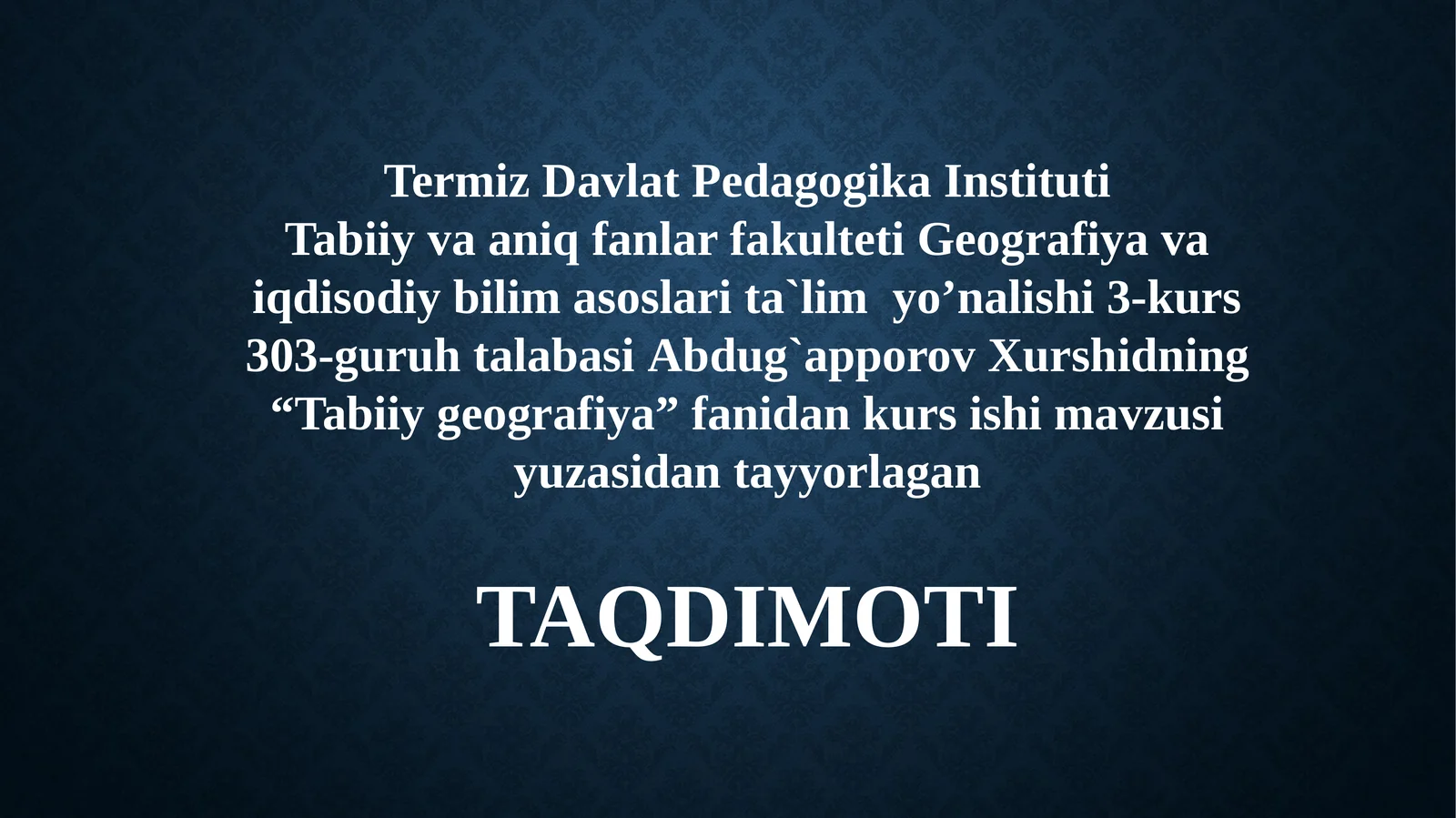 Okeaniyaga Umumiy Ta'rif