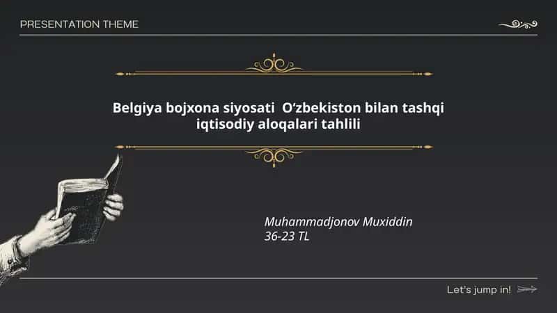 Belgiya bojxona siyosati Oʻzbekiston bilan tashqi iqtisodiy aloqalari tahlili