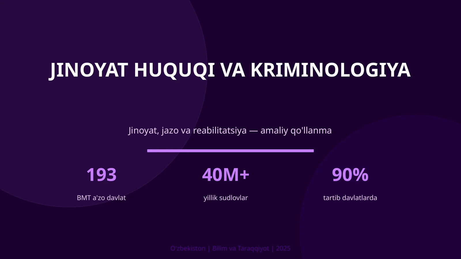 Jinoyat huquqi va kriminologiya