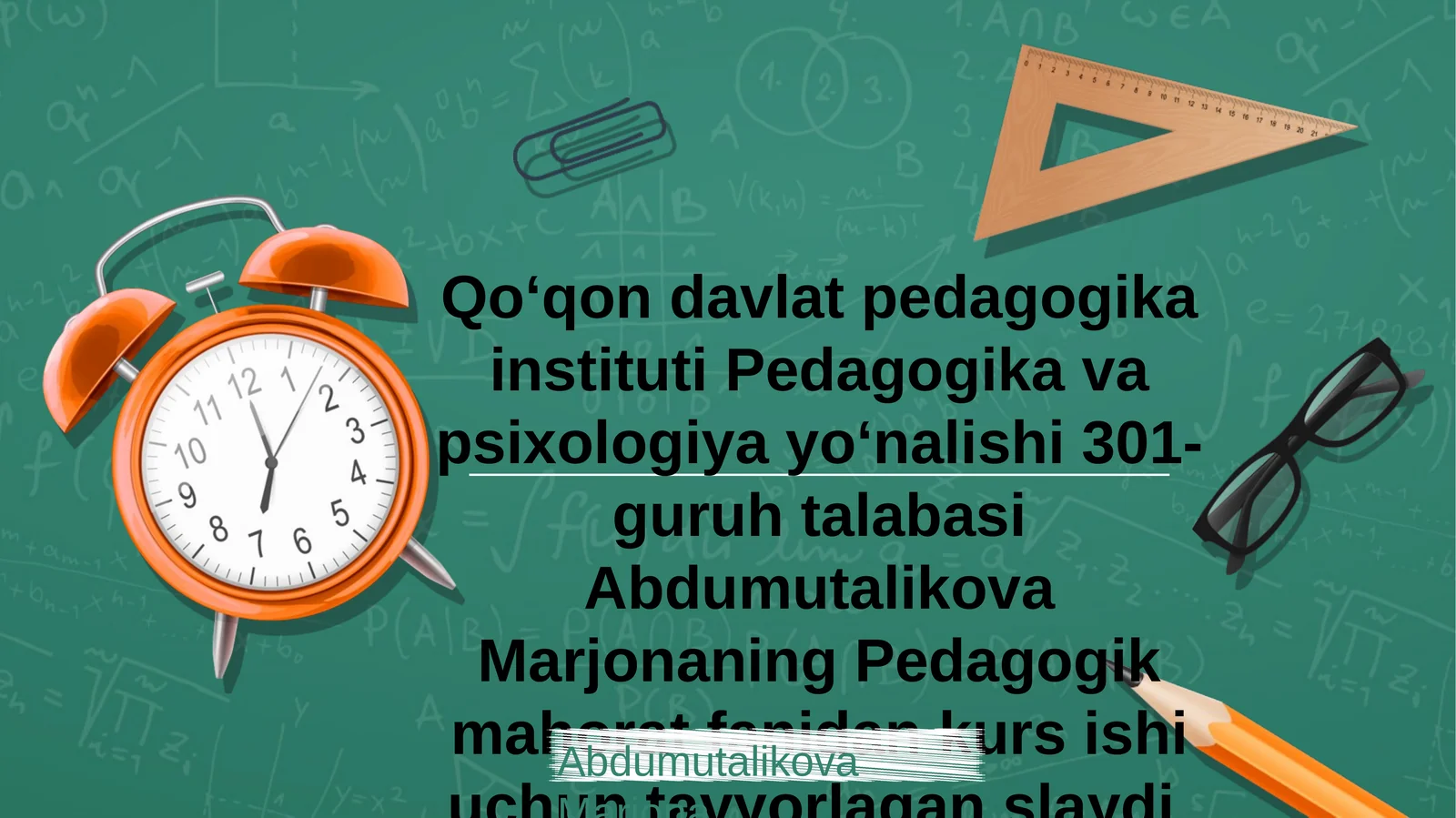 Pedagogik mahorat fanidan kurs ishi