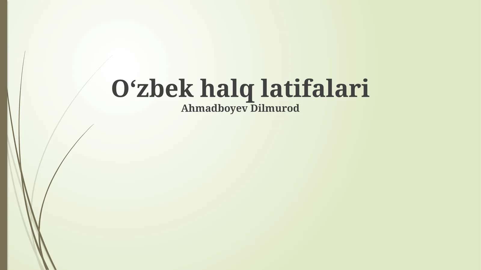 Oʻzbek halq hazillari