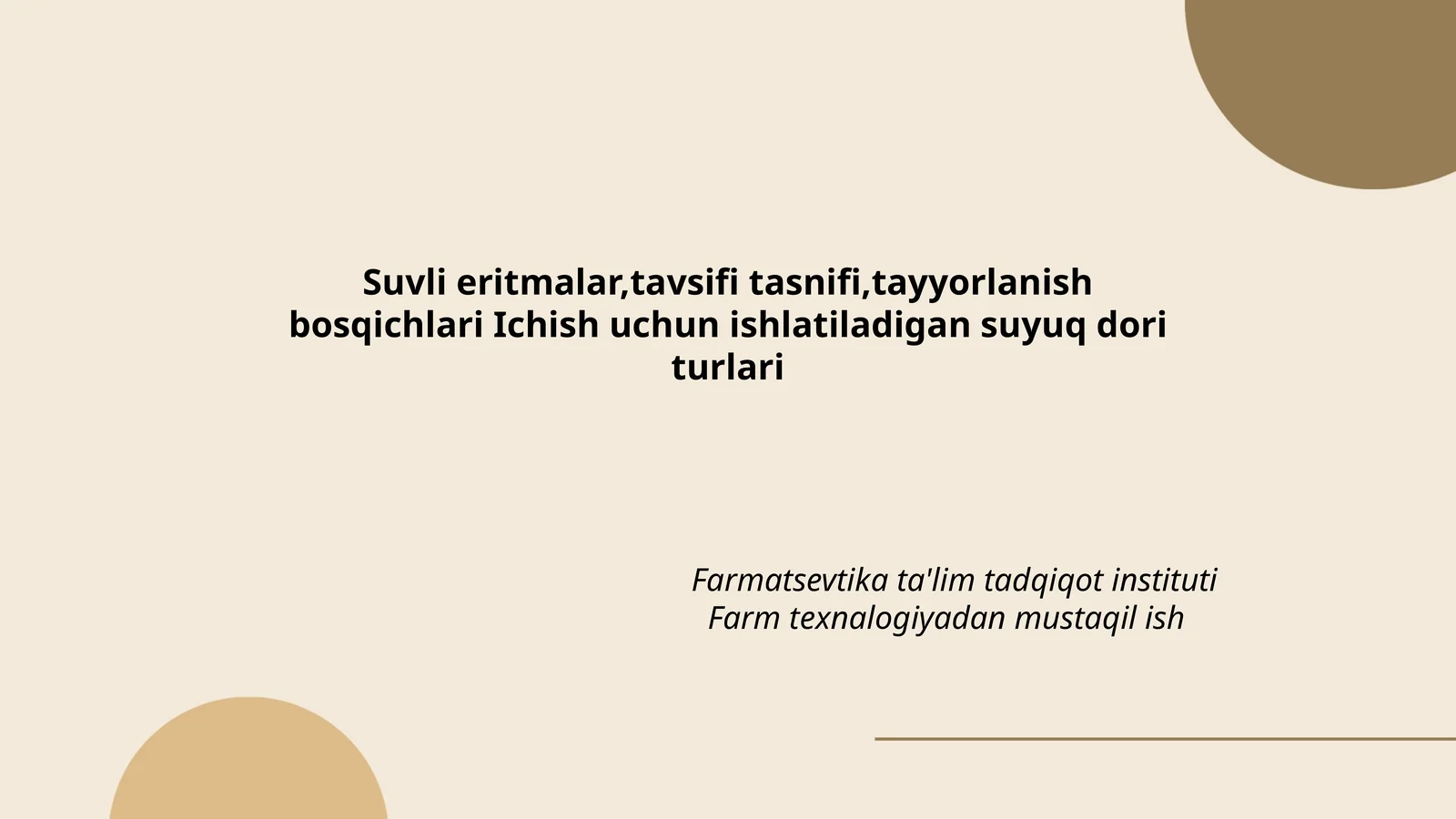 Suyuq dori turlari
