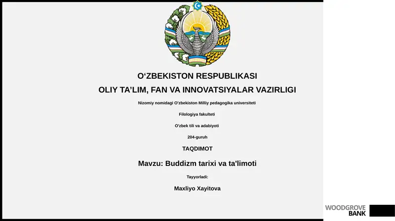 Buddizm tarixi va ta'limoti